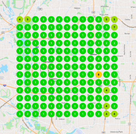 After local SEO: the med spa ranked number one across most of its tracked area